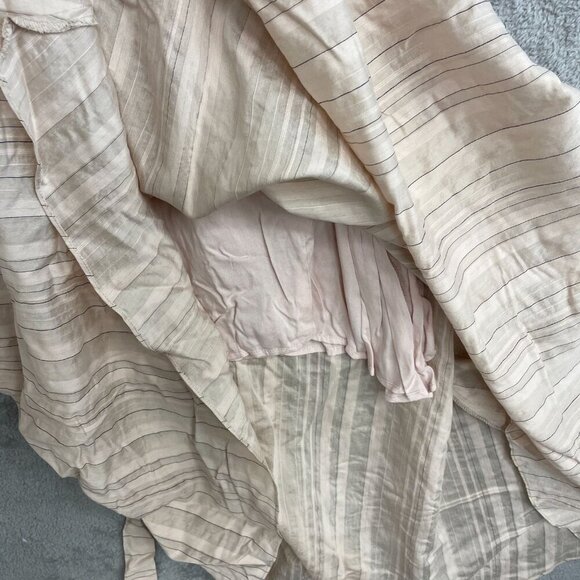 Grade & Gather Women's M Beige Stripe Maxi Dress Halter Neck Elastic Waist - Picture 8 of 10